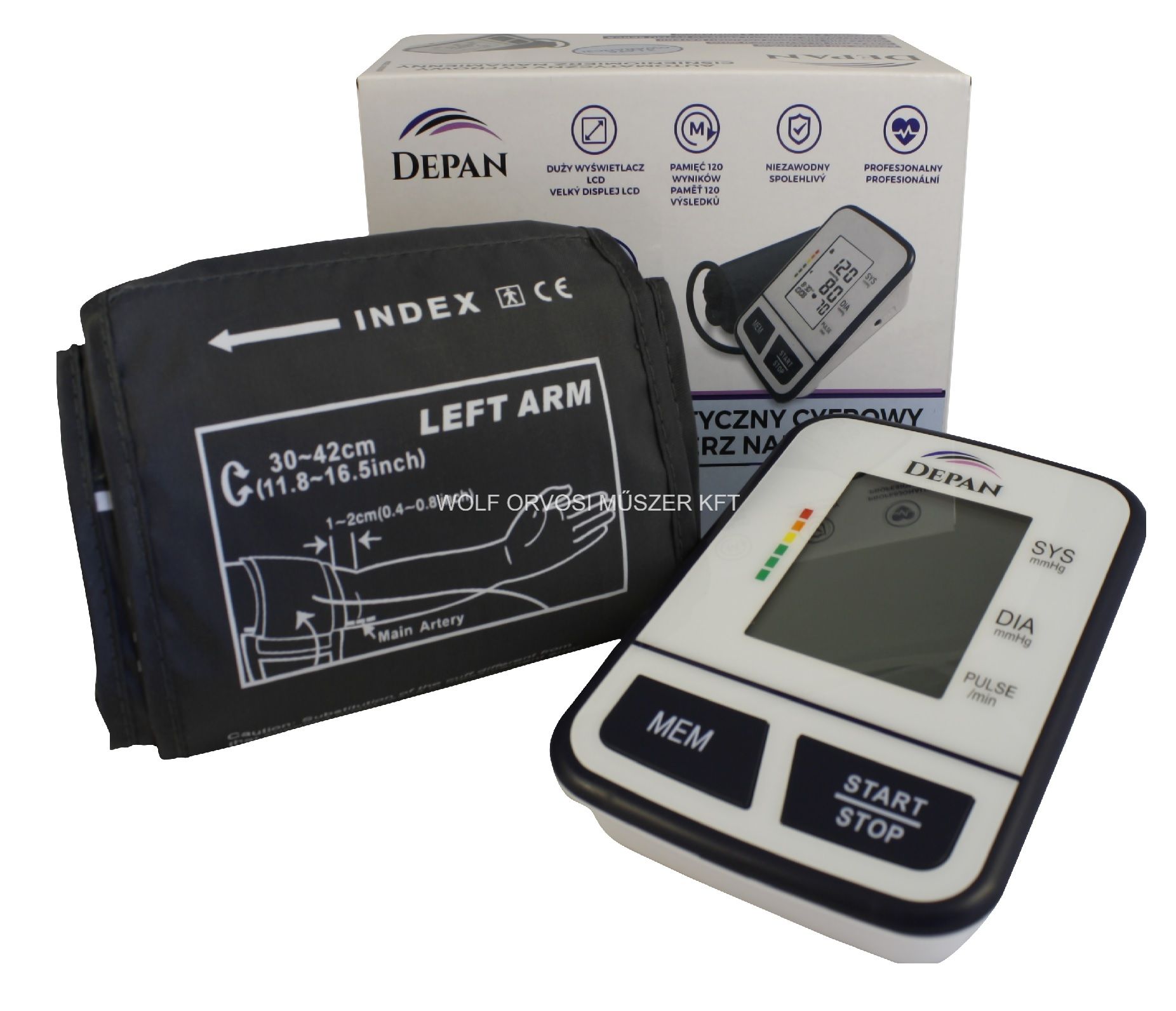 Vérnyomásmérő digitális, felkaros, automata, elemes, DEPAN model: 010030311